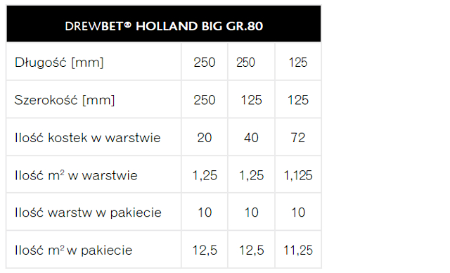 KOSTKA BRUKOWA SYSTEM HOLLAND BIG WYMIARY