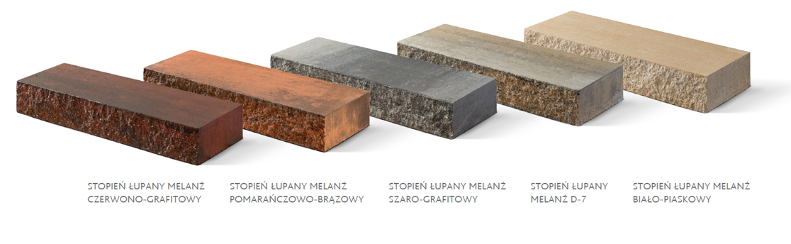 STOPNIE ŁUPANE MELANŻE KOLORYSTYKA