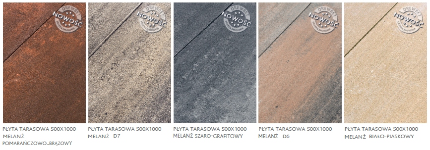 PŁYTA TARASOWA MF 500X1000 KOLORYSTYKA